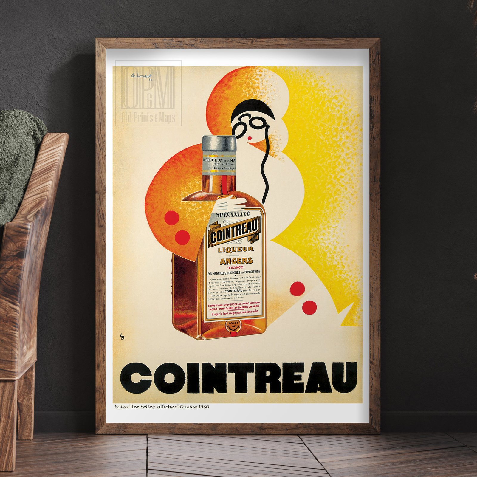 Cointreau | Charles Loupot | 1930 | Vintage Ads | Wall Art Print